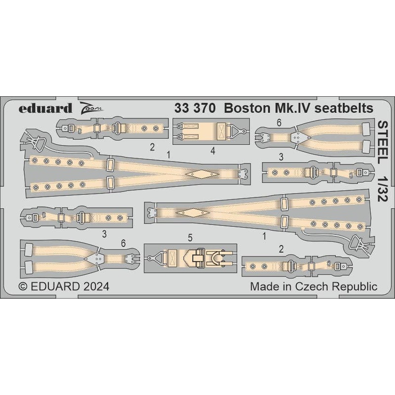 1/32 Boston Mk.IV Seatbelts STEEL Zoom (for HKM)