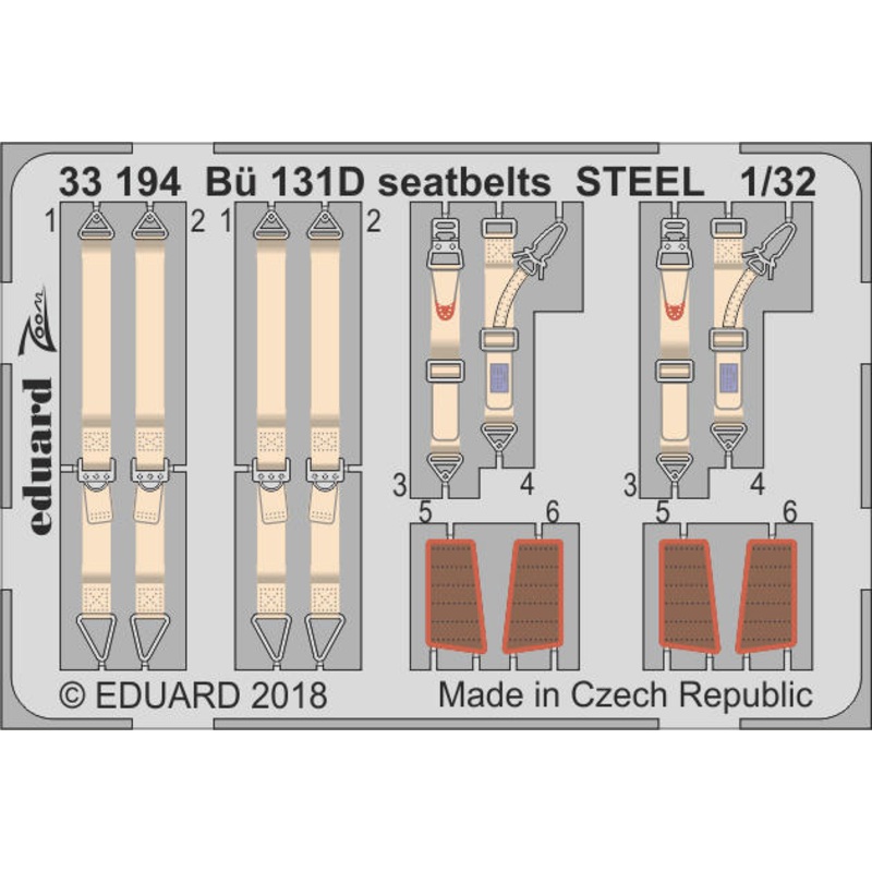 1/32 Bu 131D Seatbelts Steel (for ICM)