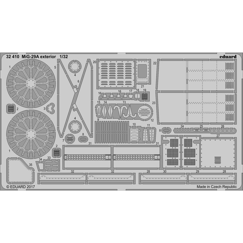 1/32 MiG-29A Exterior Photo-Etched Parts (for Trumpeter)