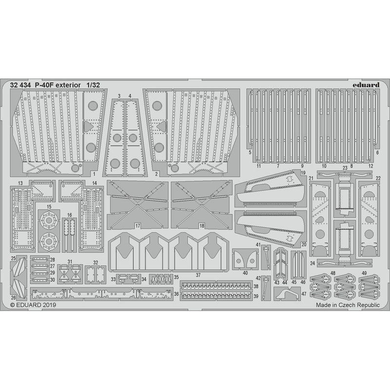 1/32 P-40F Exterior Photo-Etched Parts (for Trumpeter)