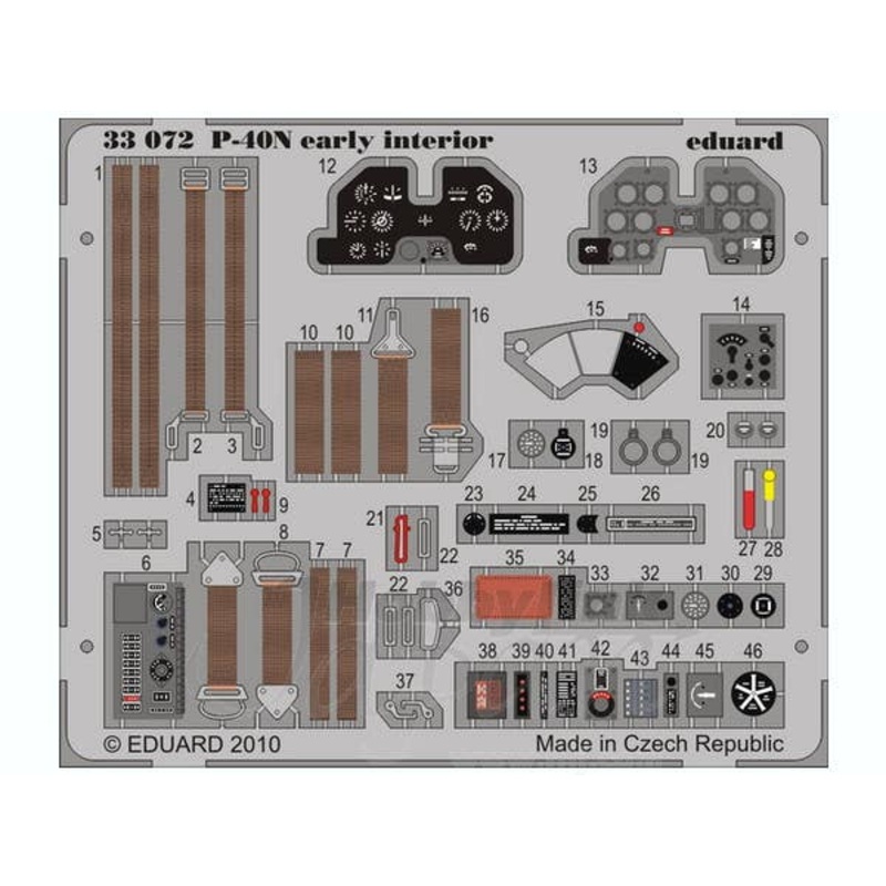 1/32 P-40N Early Interior Self-Adhesive (for Hasegawa) Zoom
