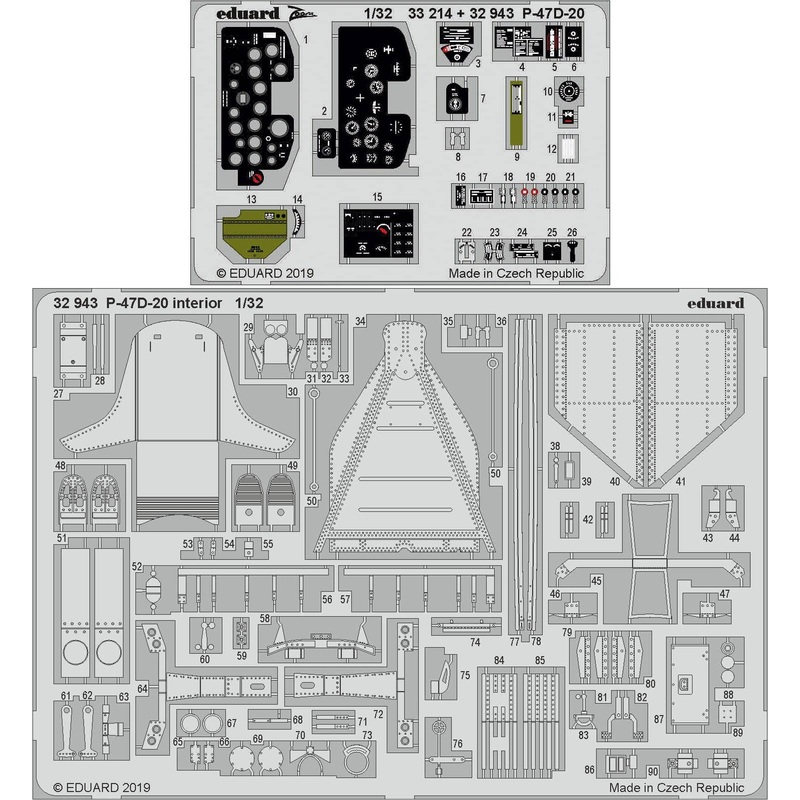 1/32 P-47D-20 Interior Photo-Etched Parts (for Trumpeter)