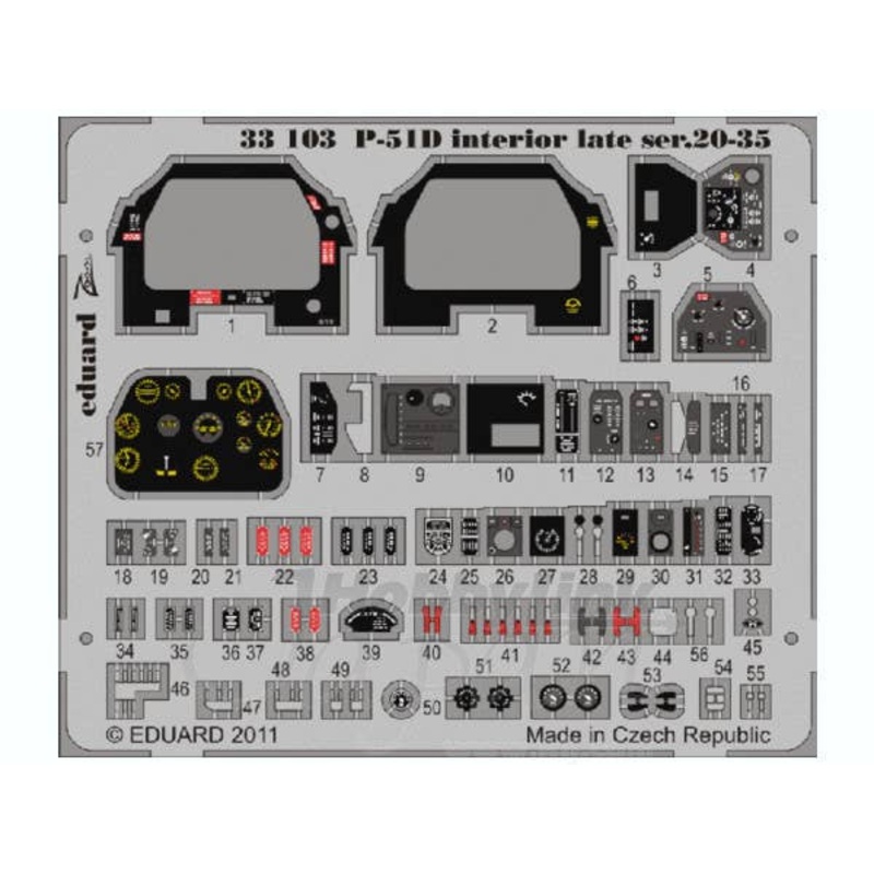 1/32 P-51D Interior Late Ser.20-35 Self-Adhesive (for Tamiya) Zoom