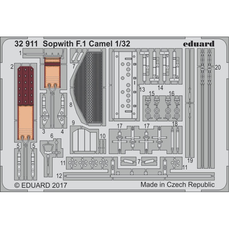 1/32 Sopwith F.1 Camel Photo-Etched Parts (for Wingnut Wings)