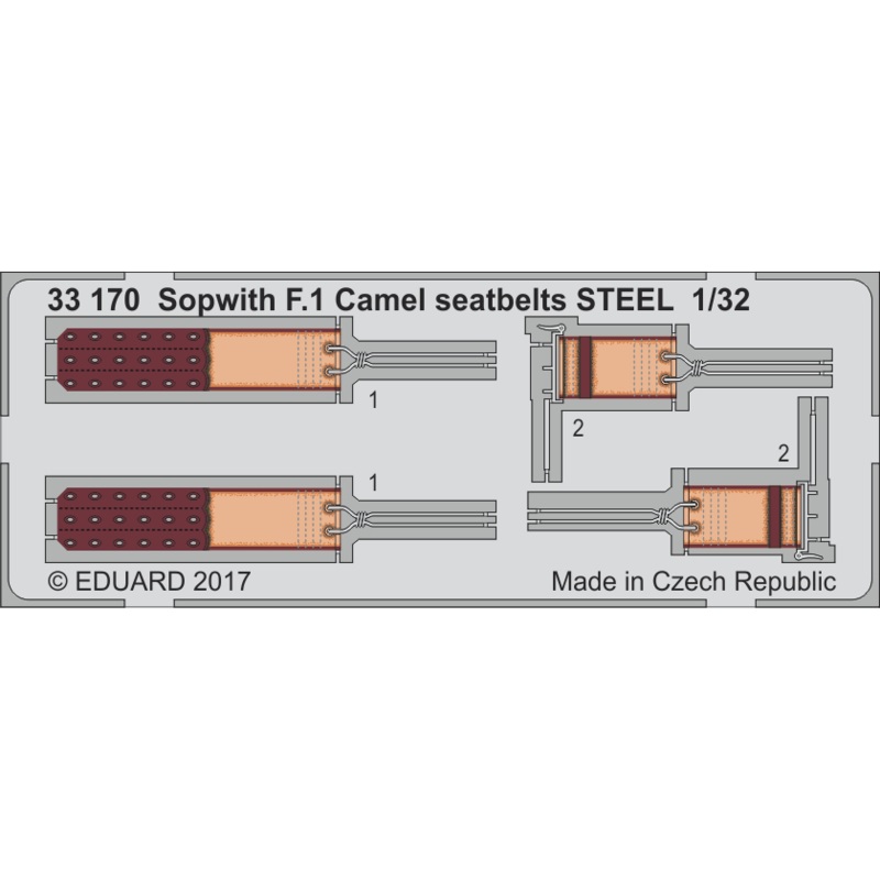 1/32 Sopwith F.1 Camel Seatbelts Steel (for Wingnut Wings)