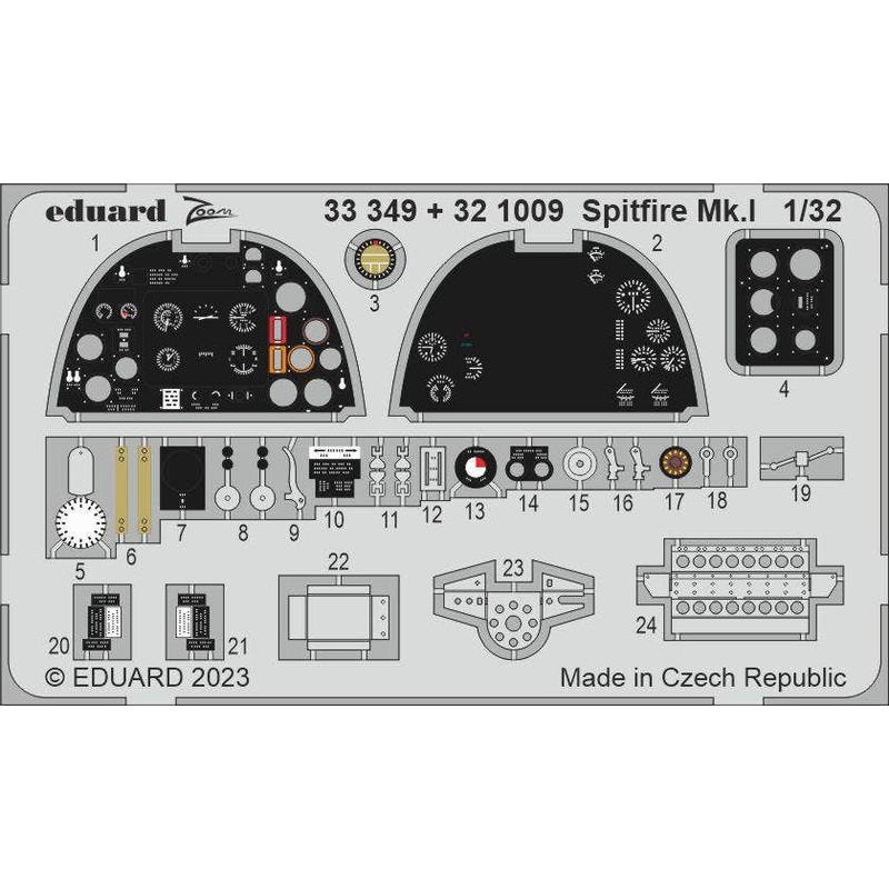 1/32 Spitfire Mk.I Zoom Photo-Etched Parts (for KOTARE)