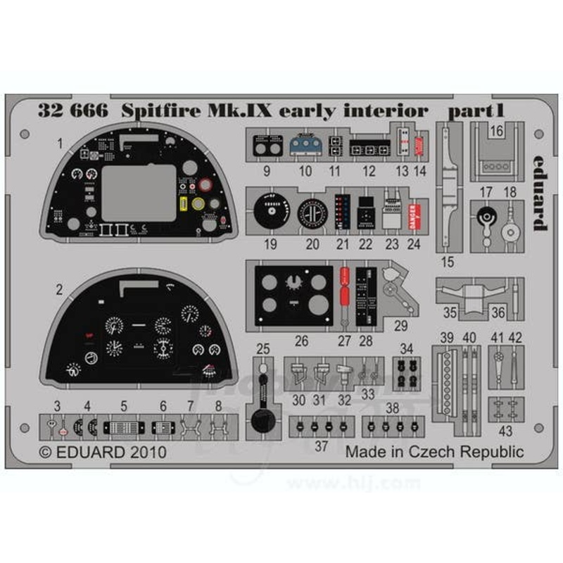 1/32 Spitfire Mk.IX early Interior PE Set S.A. (for Tamiya)