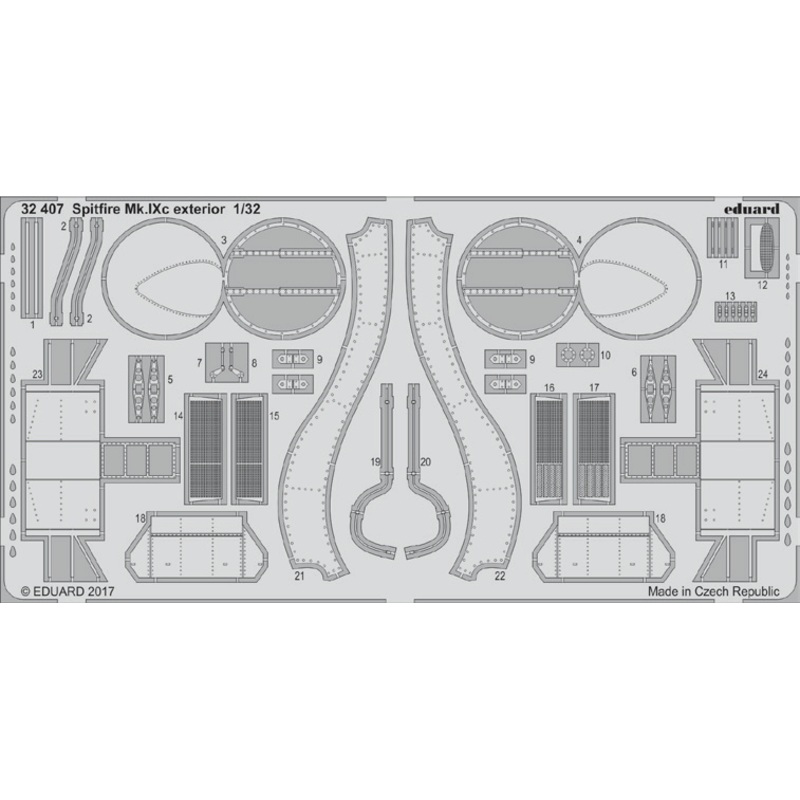1/32 Spitfire Mk.IXc Exterior Photo Ecthed Parts (for Revell)