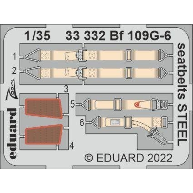 1/35 Bf 109G-6 seatbelts STEEL