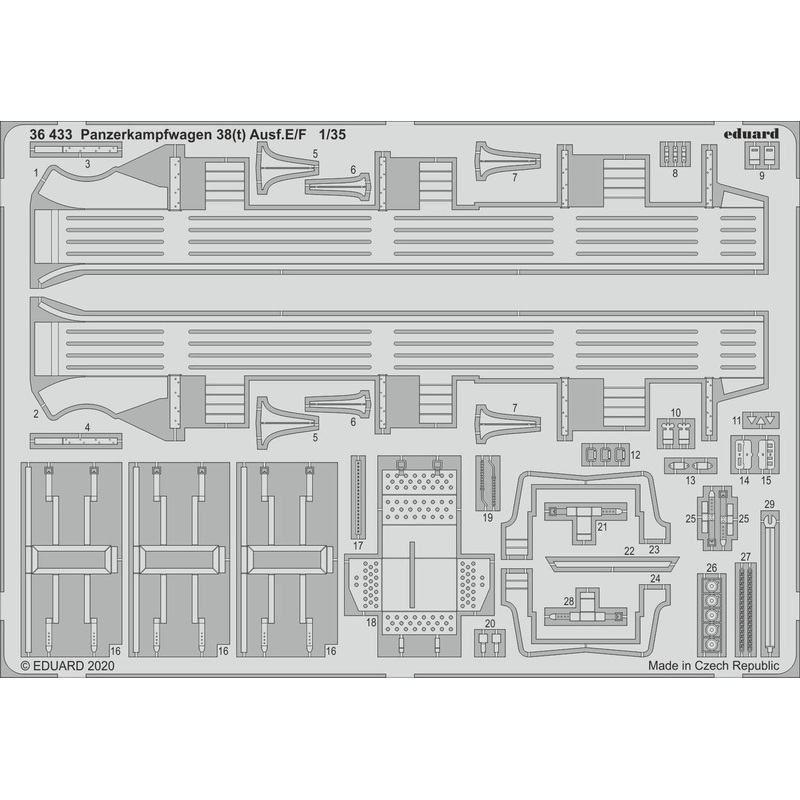 1/35 Panzerkampfwagen 38(t) Ausf.E/F Photo-Etched Parts (for Tamiya)