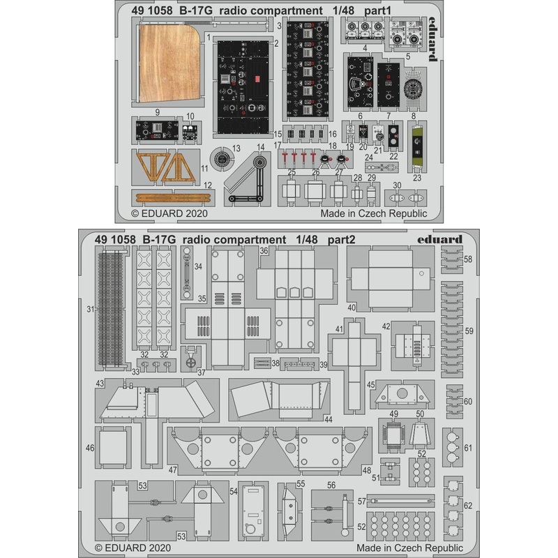 1/48 B-17G Radio Compartment Photo-Etched Parts (for HK Models)