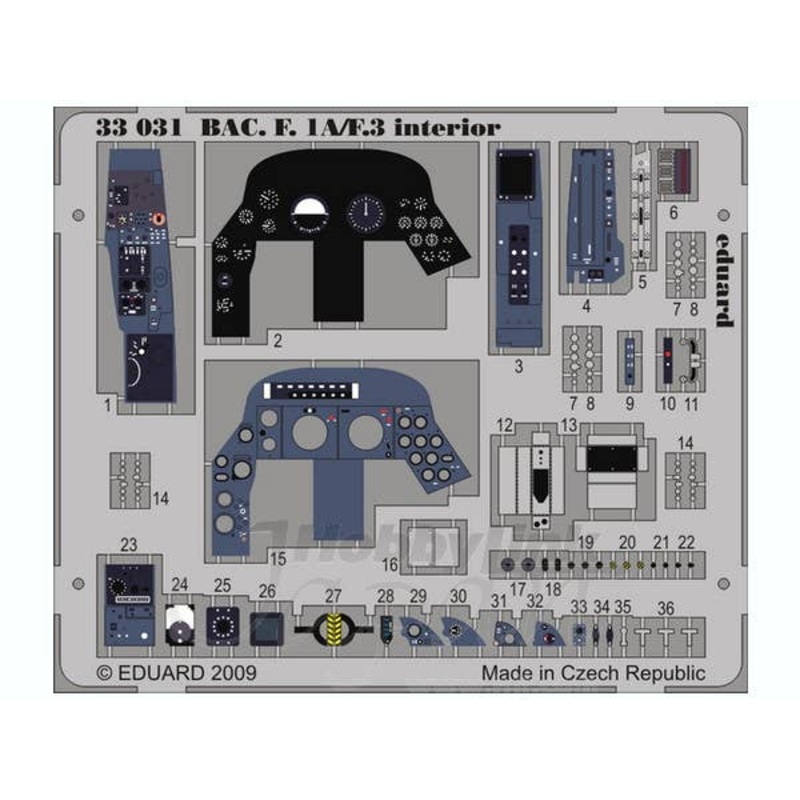 1/32 B.A.E. F.1A/F.3 Dashboard PE Set S.A. (for Trumpeter)