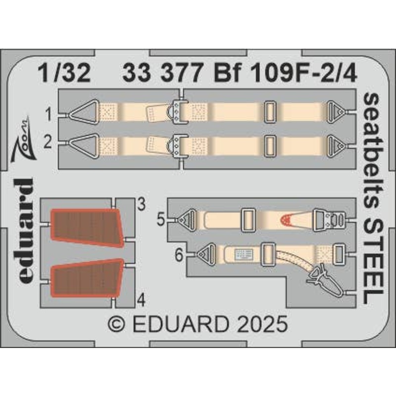 1/32 Bf109F-2/4 seatbelts STEEL