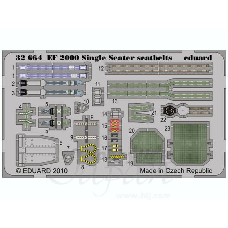 1/32 EF-2000 Single Seater Seatbelts PE Set (for Revell)