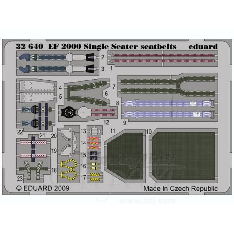 1/32 EF-2000 Typhoon Single Seater Seatbelts PE Set (for Trumpeter)