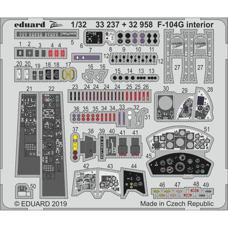 1/32 F-104G Interior Photo-Etched Parts (for Italeri)