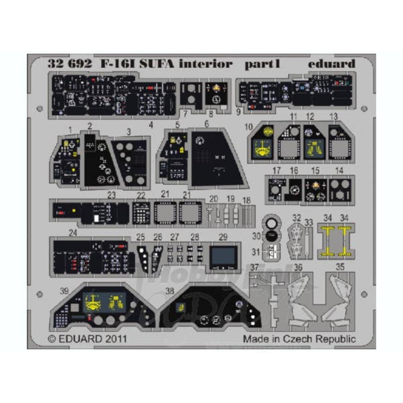 1/32 F-16I SUFA Interior Self-Adhesive (for Academy)