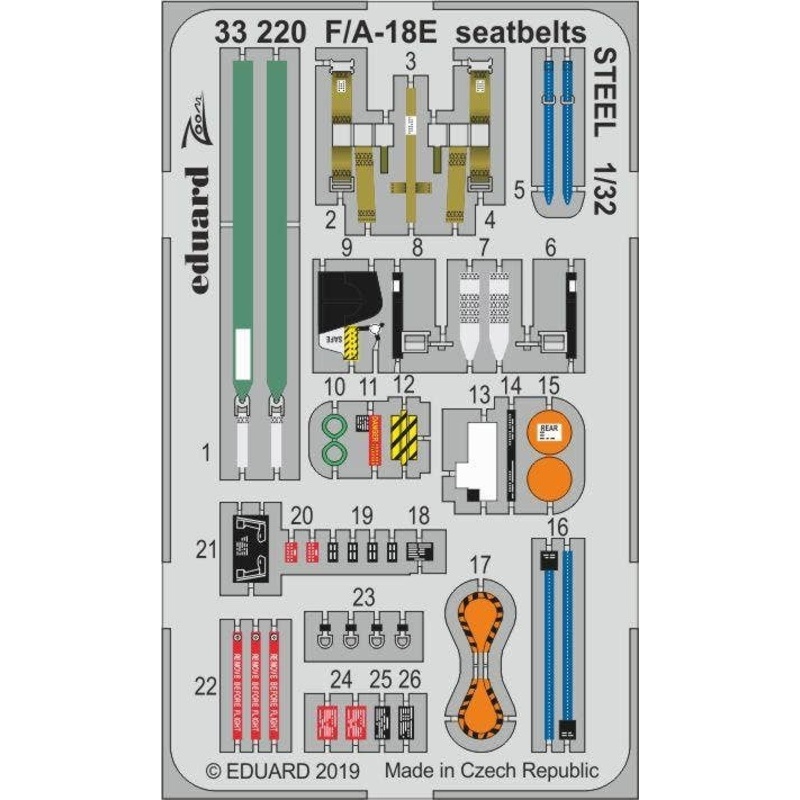 1/32 F/A-18E Seatbelts Steel (for Revell)