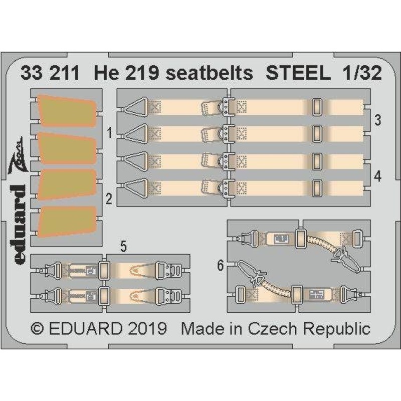 1/32 He 219 Seatbelts Steel (for Revell)