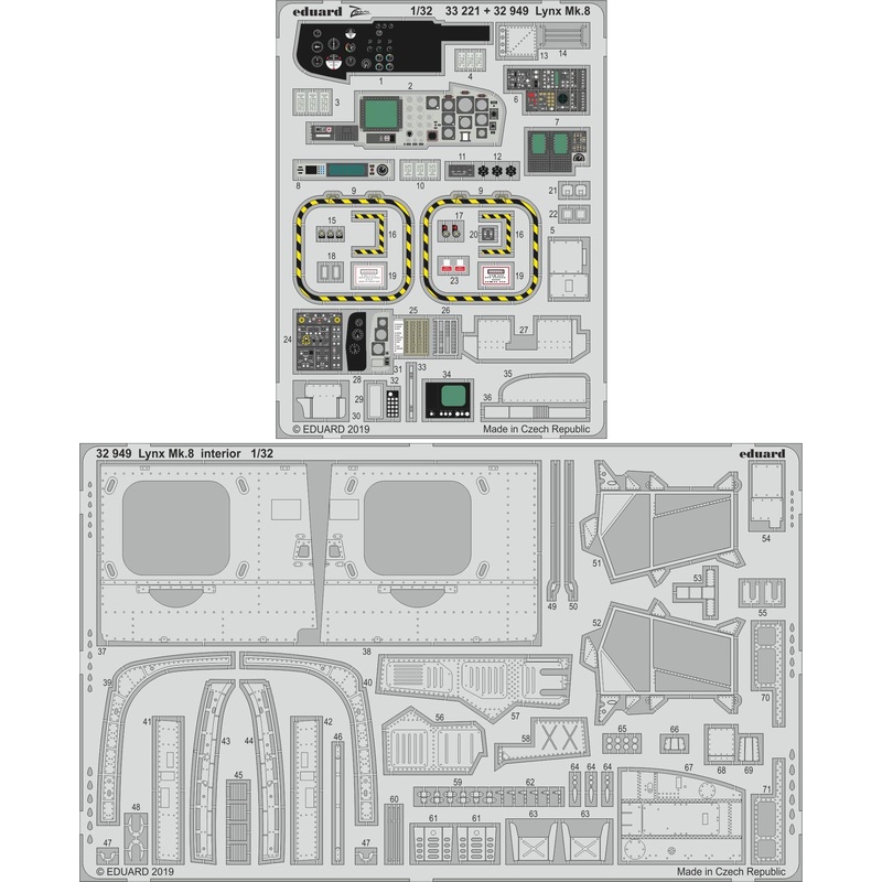 1/32 Lynx Mk.8 Interior Photo-Etched Parts (for Revell)