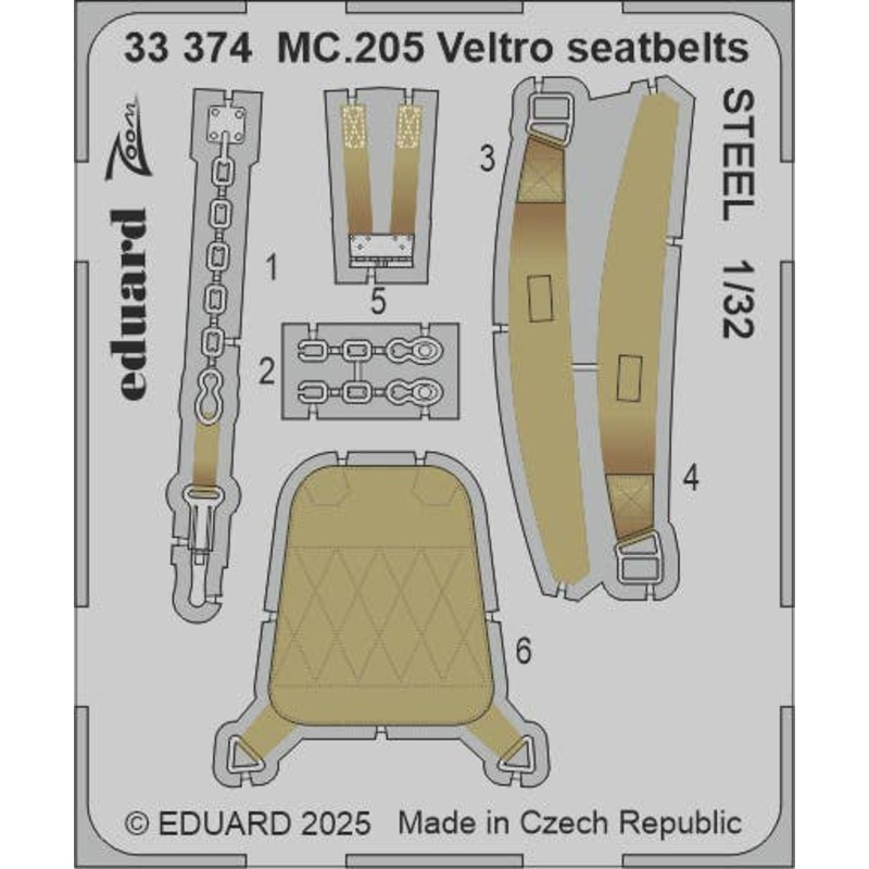 1/32 MC.205 Veltro seatbelts STEEL