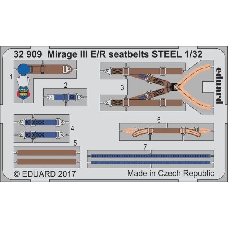 1/32 Mirage III E/R Seatbelts Steel (Italeri)