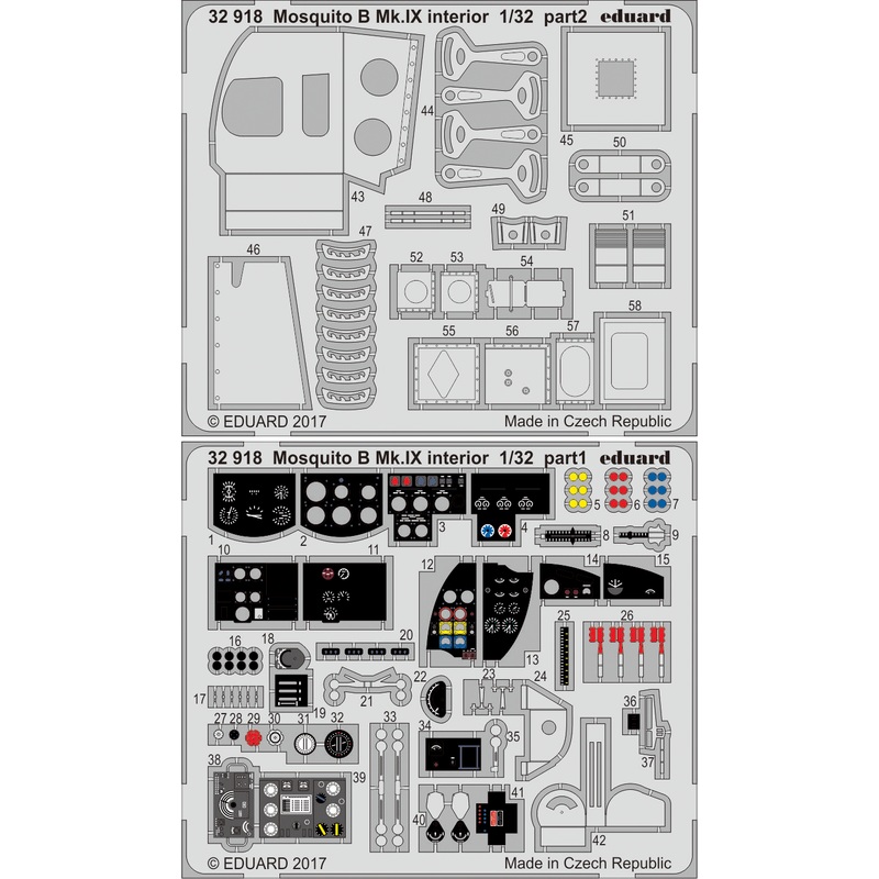 1/32 Mosquito B Mk.IX interior Photo-Etched Parts (for HK Models)