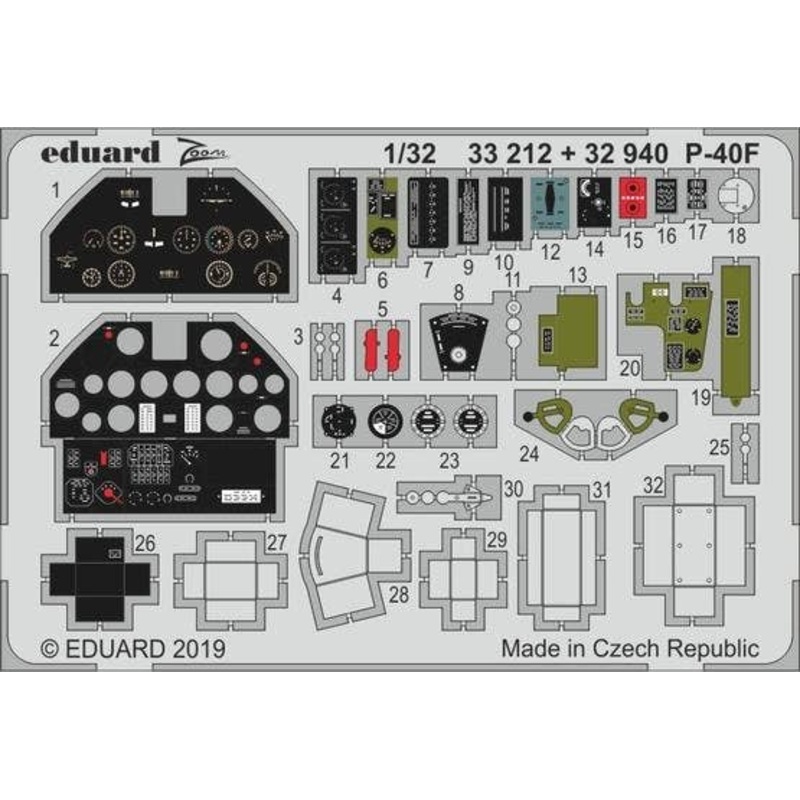 1/32 P-40F Photo-Etched Parts (for Trumpeter)