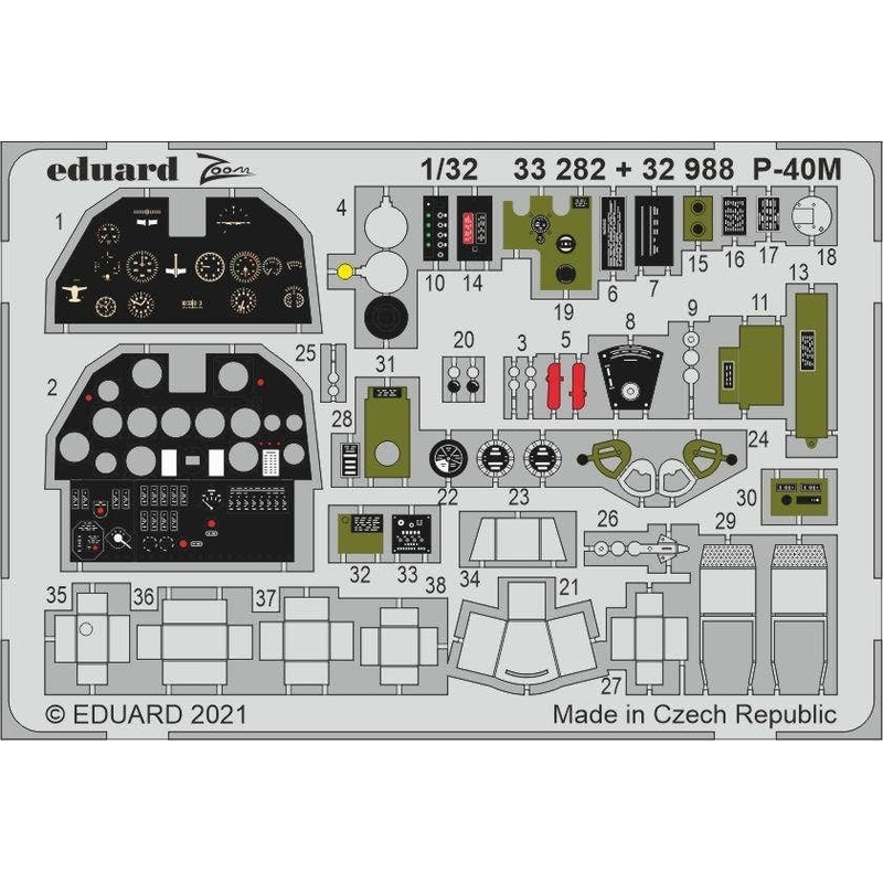 1/32 P-40M Interior  (for  Trumpeter)