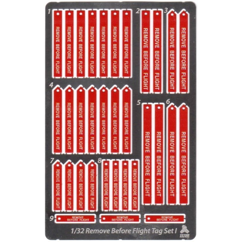 1/32 Remove Before Flight Tags (Colored Etching Parts)
