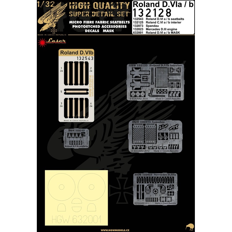 1/32 Roland D.VIa/b Super Detail Set (for Wingnut Wings)