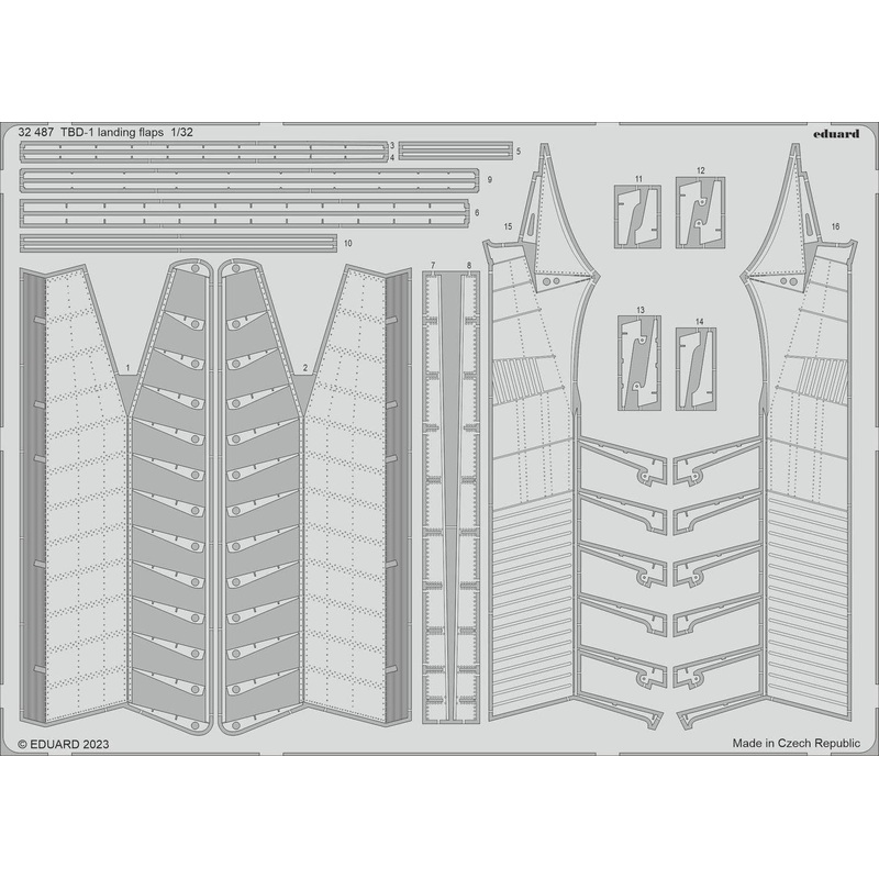 1/32 TBD-1 landing flaps (for TRUMPETER)