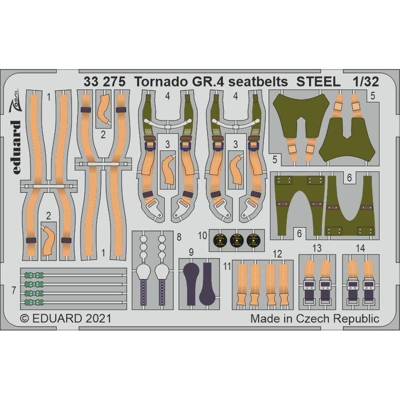 1/32 Tornado GR.4 seatbelts STEEL (for Italeri)