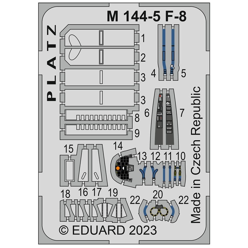 1/144 Detail Up Etching Parts for F-8 Crusader