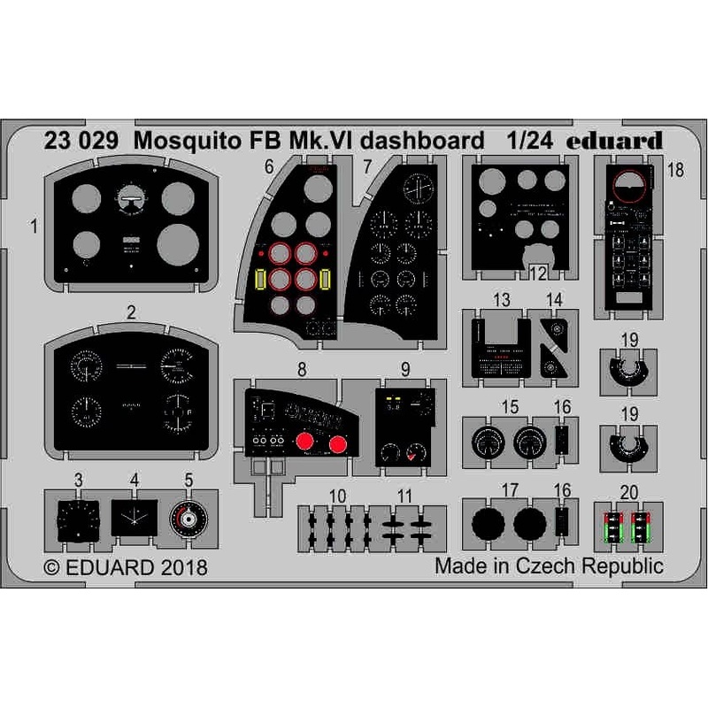 1/24 Mosquito FB Mk.VI Dashboard (for Airfix)