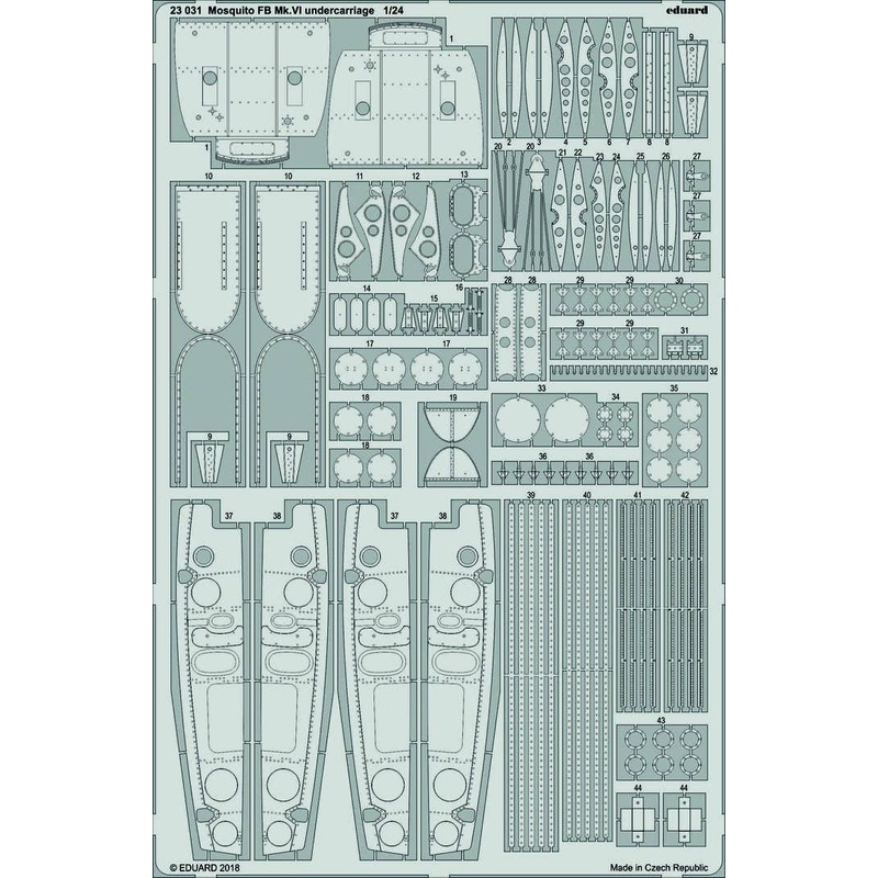1/24 Mosquito FB Mk.VI Undercarriage Photo-Etched Parts (for Airfix)