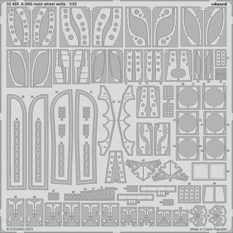 1/32 A-20G Main Wheel Wells Photo etched (for HKM)