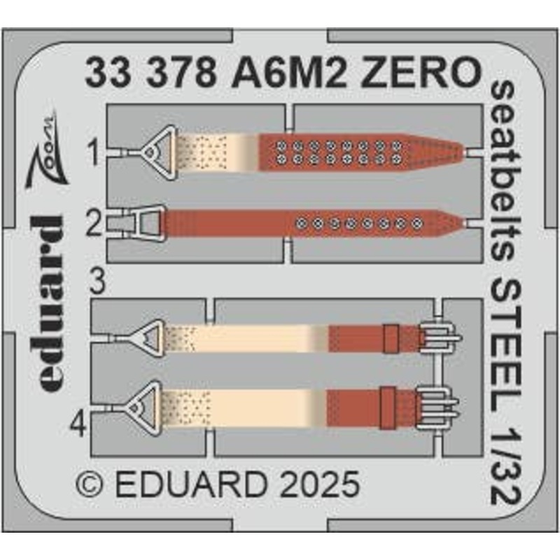 1/32 A6M2 Zero seatbelts STEEL (For Tamiya)
