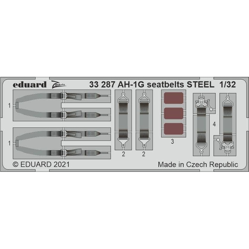 1/32 AH-1G seatbelts STEEL for ICM