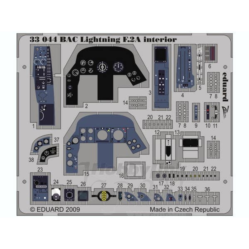 1/32 BAC Lightning F.2A Dashboard PE Set S.A. (for Trumpeter)