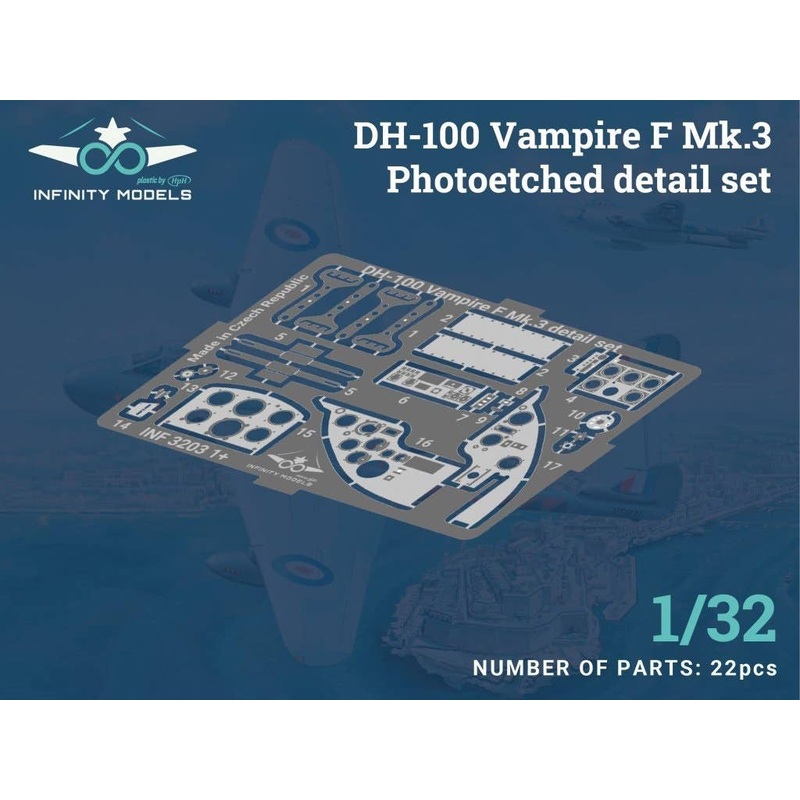 1/32 DH-100 Vampire F Mk.3 Photoetched detail set (for INFINITY MODELS)