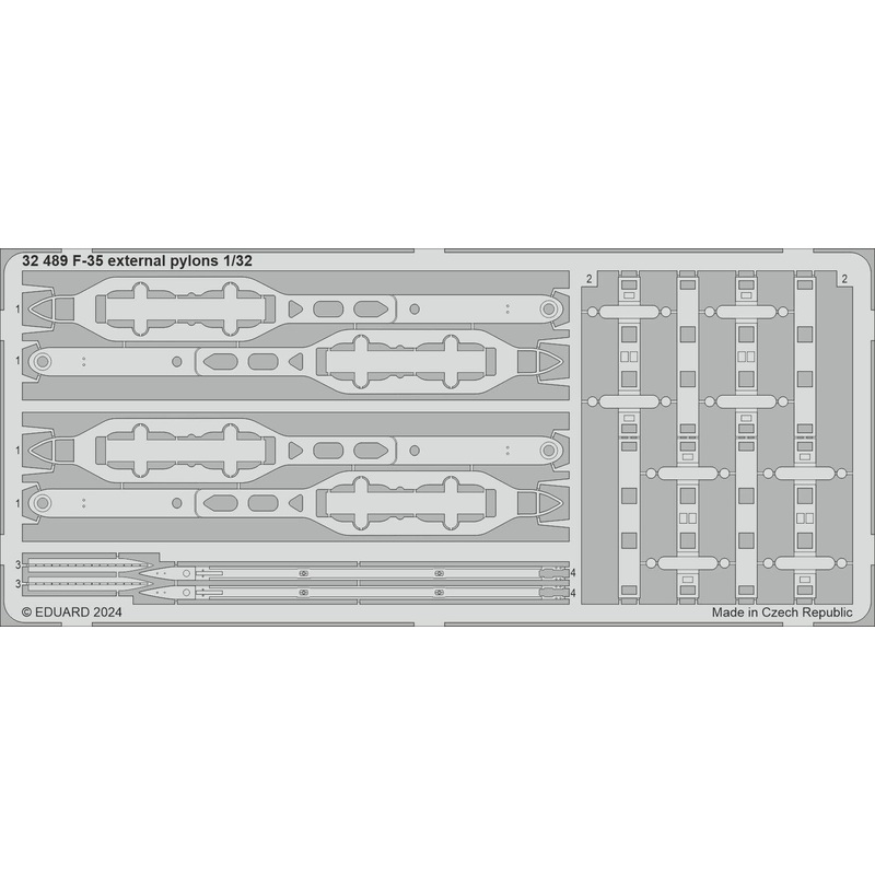1/32 F-35 external pylons Photo etched (for TRUMPETER)