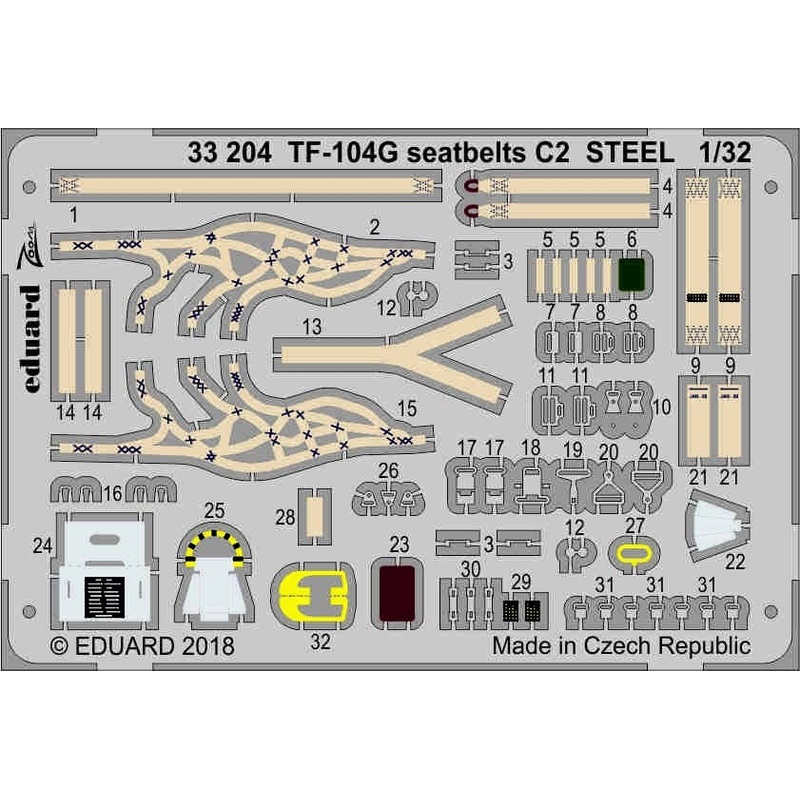 1/32 TF-104G Seatbelts C2 Steel (for Italeri)