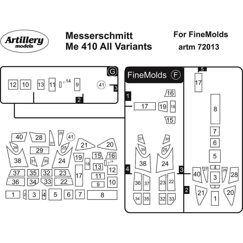 1/72 Me 410 all variants MASK, for Fine Molds