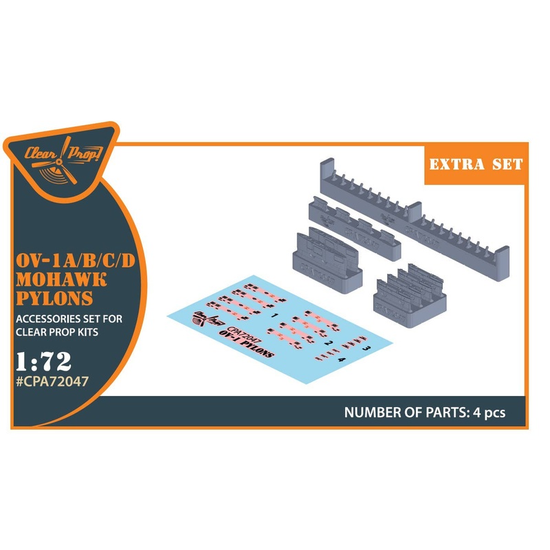 1/72 OV-1 A/B/C/D Mohawk pylons for Clear Prop! kits