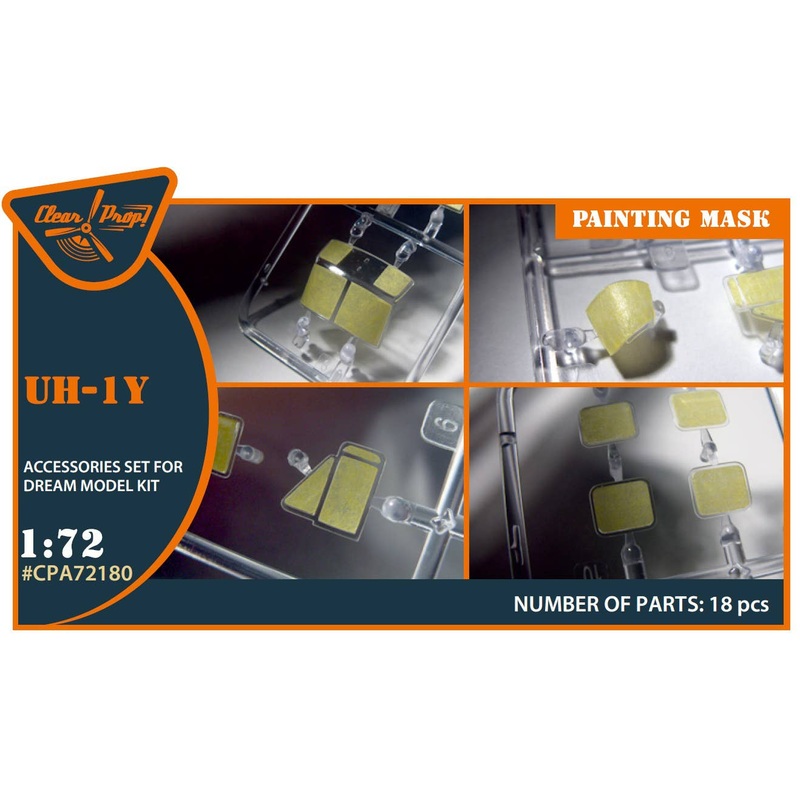 1/72 UH-1Y painting mask on yellow kabuki paper for Dream Model kits