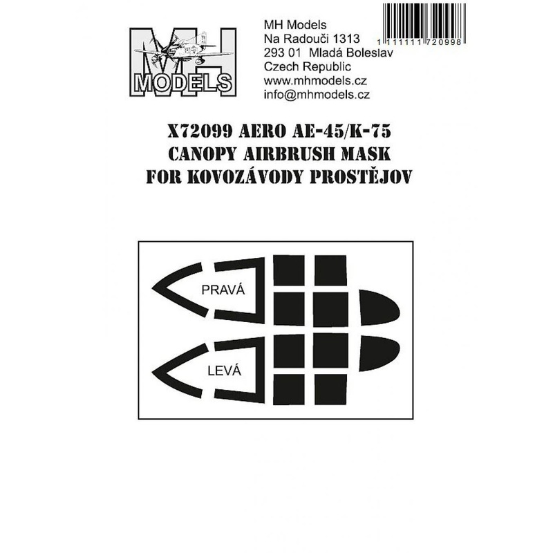 1/72 Aero Ae-45/K-75 canopy airbrush mask for Kovozavody Prostejov
