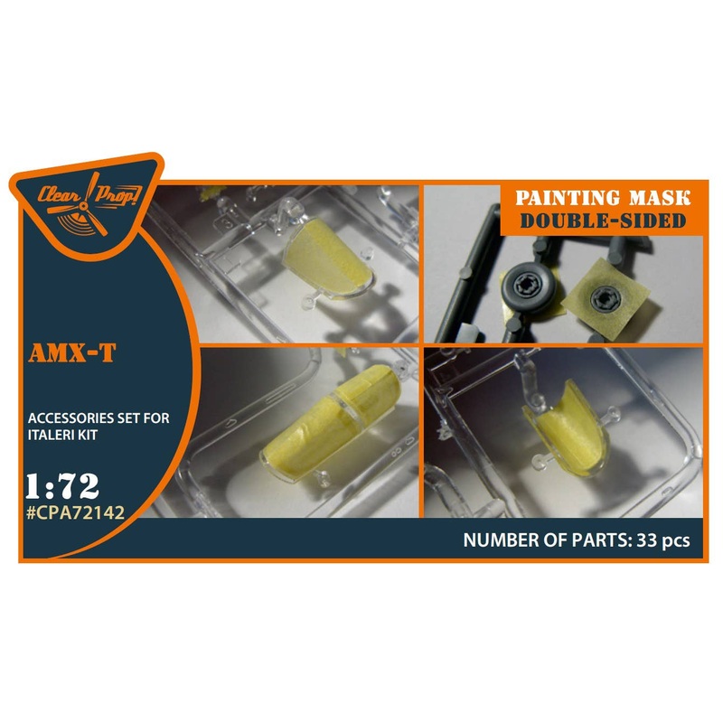1/72 AMX-T double-sided painting mask on yellow kabuki paper for Italeri kits
