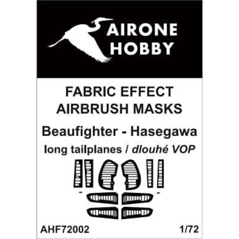 1/72 Bristol Beaufighter, Long-Span Tailplane Fabric Effect Airbrush Mask (for Hasegawa)