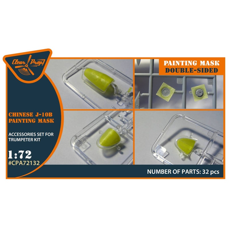 1/72 Chinese J-10B double-sided painting mask on yellow kabuki paper for Trumpeter kit 01651